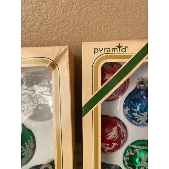 3 Boxes Pyramid Rauch Glass Ornaments USA 1980s Vintage Christmas Lot - Picture 14 of 16